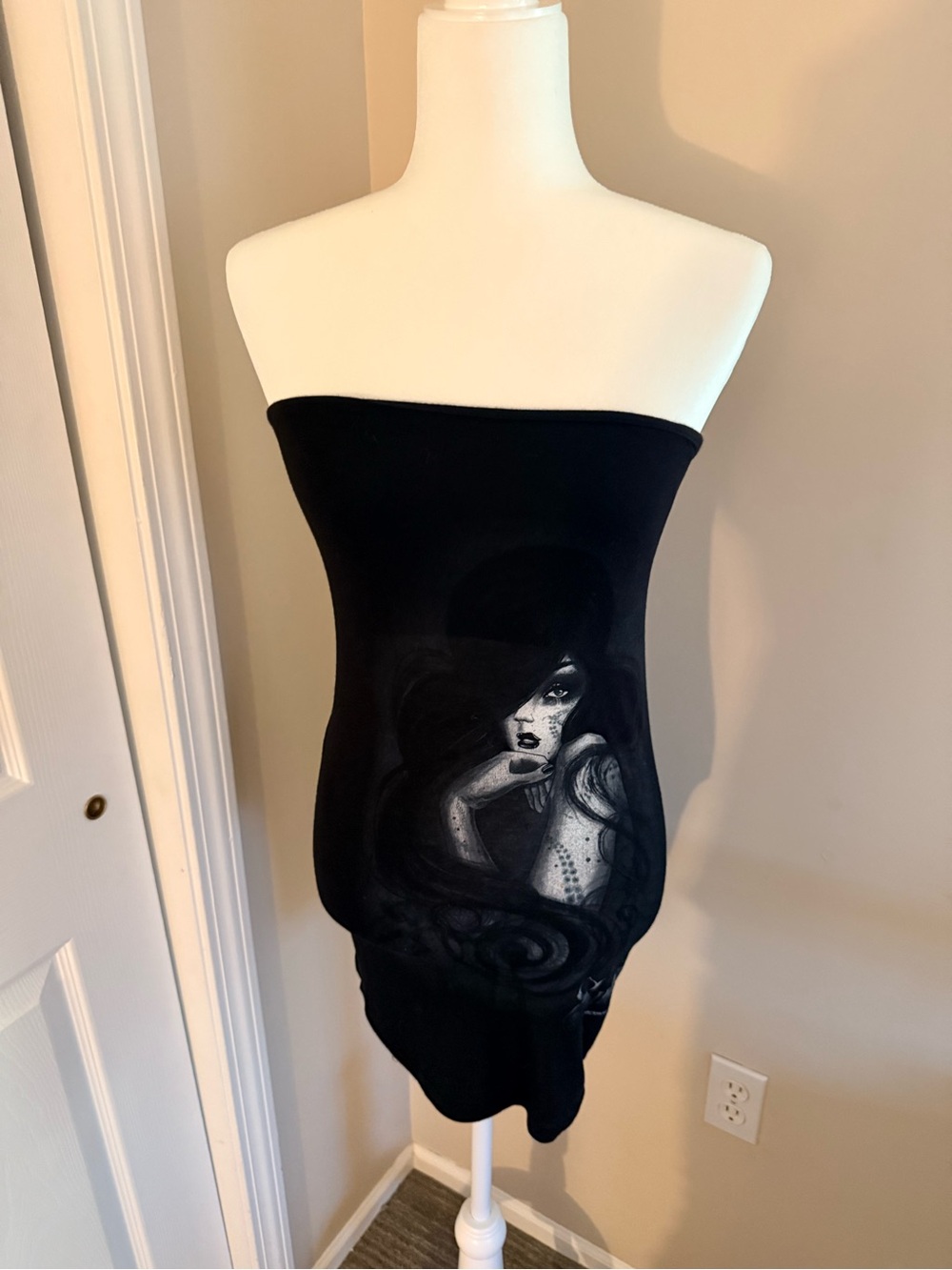 Sullen Angels Black Strapless Cut-Out Strappy Dress Women’s S. Tattoo. Pinup.